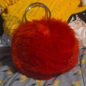 Forever 21 Red Faux Fur Wristlet